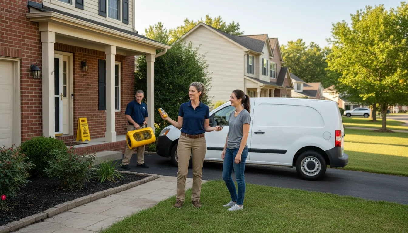 Residential water damage restoration in Vandalia, IL